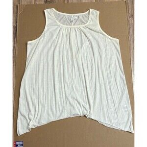 Womens New York Laundry Size 1X Pullover Sleeveless Blouse Ivory
